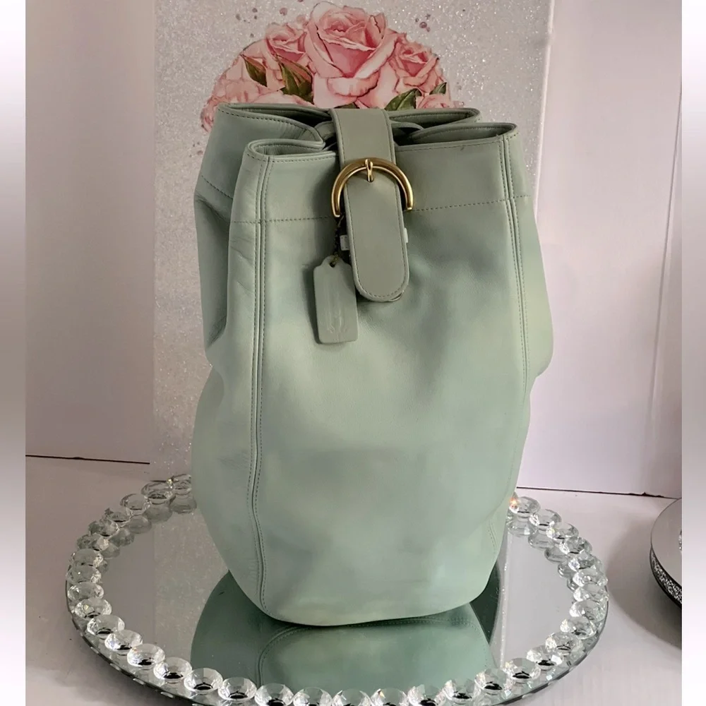 COACH Vintage Soho Sling Bag Mint Green leather Made In USA